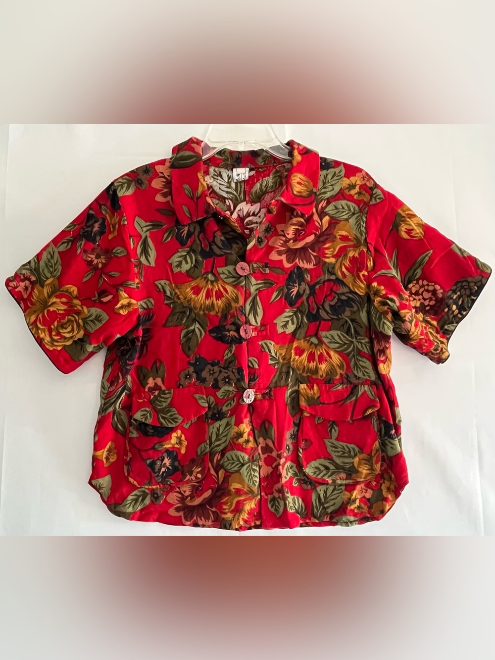 Vintage Cottagecore Botanical Floral Toggle Button Top